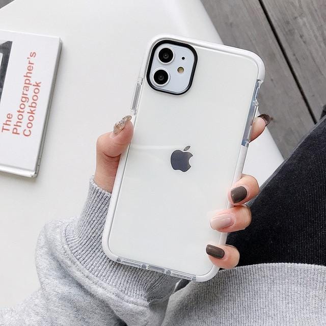 Solid Color Clear Shockproof iPhone Case TPU Soft Silicone