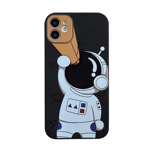 Cartoon Astronaut Planet Protective Phone Case for Apple iPhones