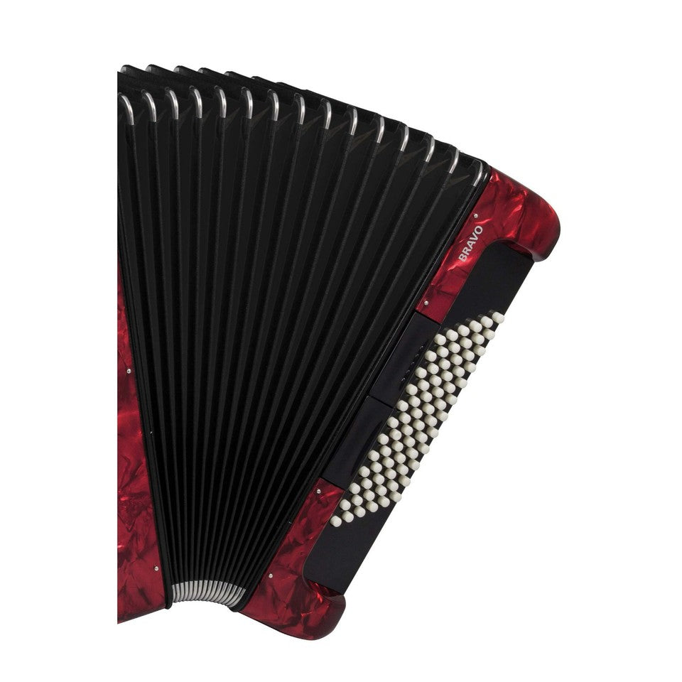 Hohner Bravo III 72 Chromatic Piano Key Accordion - Pearl Red -NEW
