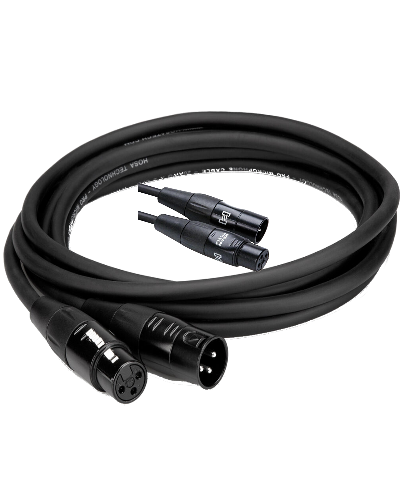NEW - Hosa Pro Microphone Cable REAN XLR3F to XLR3M, HMIC-020 (20 Feet) Black
