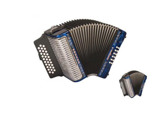 Hohner Corona II Diatonic Accordion - Keys of F/Bb/Eb - Dark Blue-NEW