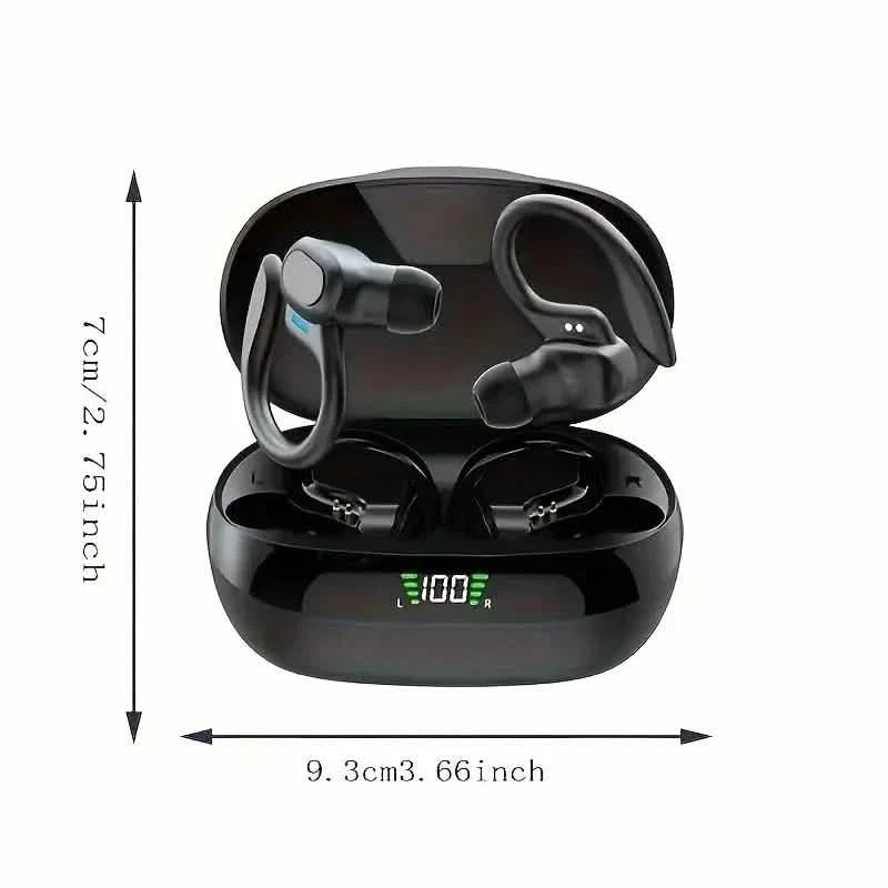 Wireless Sports Earhook Earbuds with Microphone and LED Charging Case SP16 Riyufa