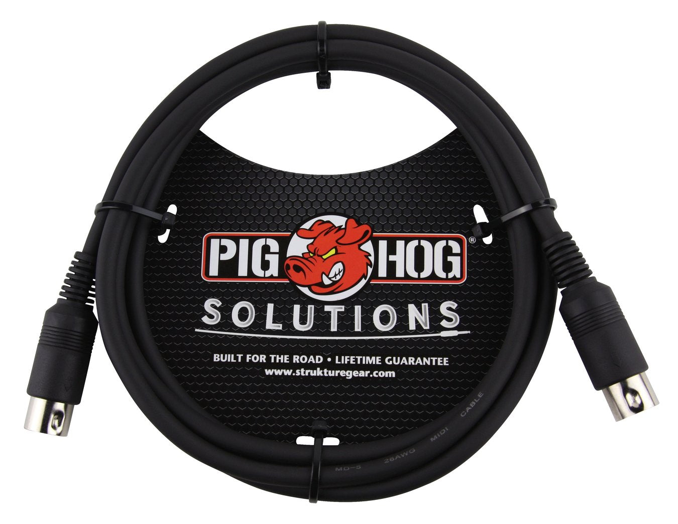 4 Pack Pig Hog 6ft Solutions MIDI Cable Black Instrument Interface male to male PMID06 - NEW