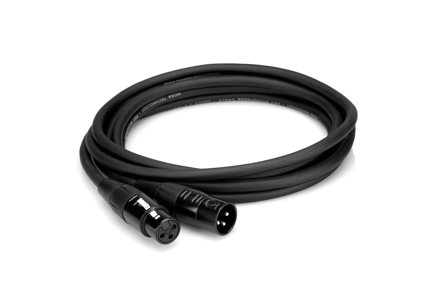 NEW - 2 Pack Hosa Pro Microphone Cable REAN XLR3F to XLR3M, HMIC-020 (20 Feet) Black