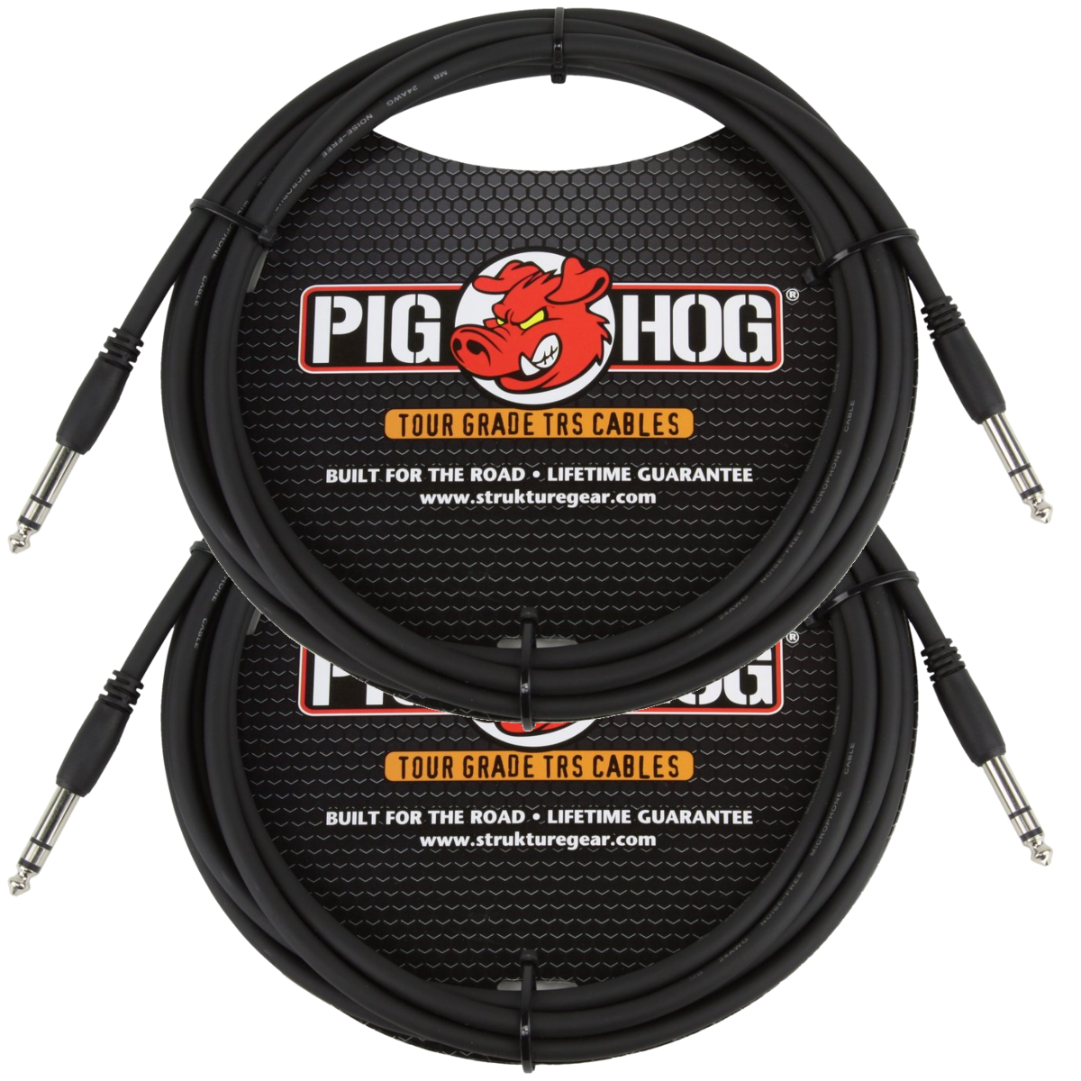 NEW - 2 Pack Pig Hog High Performance 15ft 1/4" TRS - 1/4" TRS Instrument Cable PTRS15