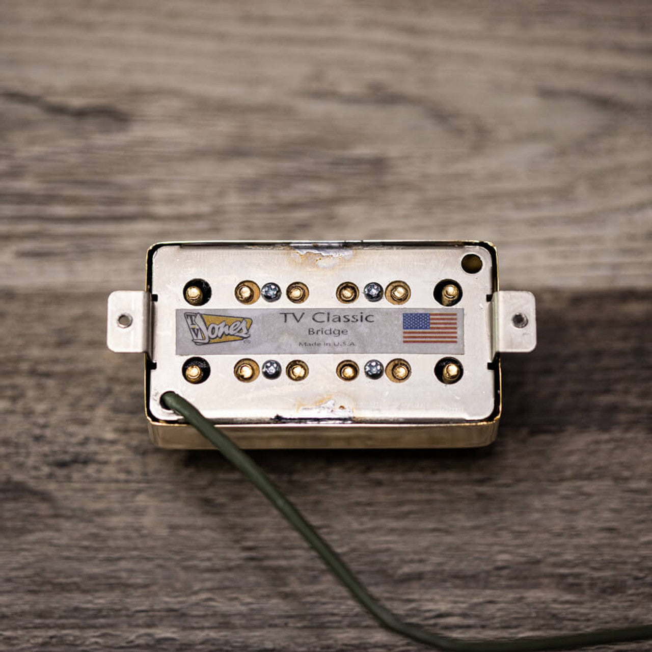 TV Jones Classic Humbucker Bridge Pickup, Mount, Plated Metal Cover with chrome-NEW
