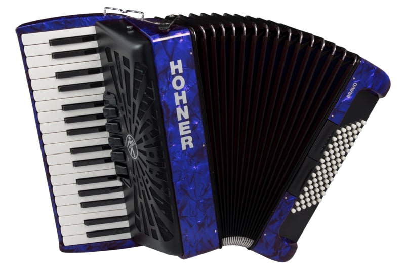 Hohner Bravo III 72 Chromatic Piano Key Accordion - Blue -NEW