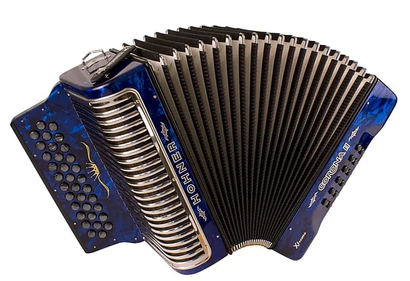Hohner Corona II Xtreme Diatonic Accordion - Keys of F/Bb/Eb - Pearl Dark Blue -NEW