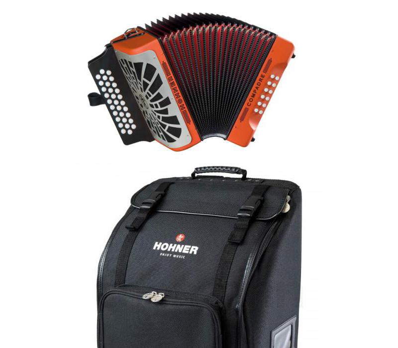 Hohner Compadre Diatonic Accordion - Keys of G/C/F - Orange-NEW
