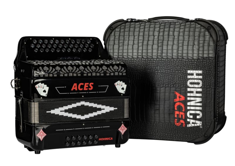 Hohner Hohnica ACES II 34 Button 3 Switches Key of GCF Diatonic Accordion-NEW