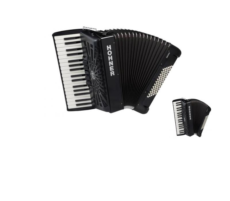 Hohner Bravo III 72 Chromatic Piano Key Accordion - Jet Black- NEW