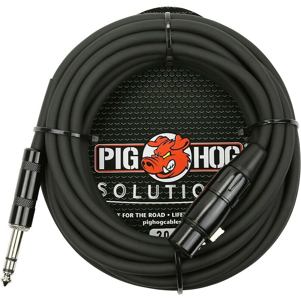 Lifetime Warranty! 2 Pack Pig Hog PX-TMXF20 Solutions 20Ft TRS(M)-XLR(F) Balanced Cable