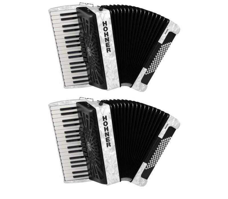Hohner Bravo III 72 Accordion, pearl white -NEW