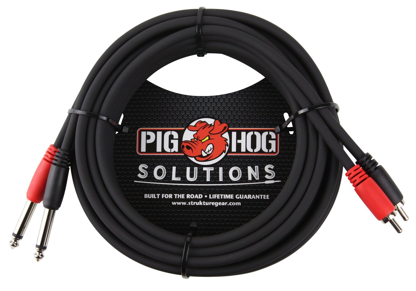 2 Pack Pig Hog Solutions 15ft Dual RCA (Male) to Dual -1/4" Cable PD-R1415 - NEW