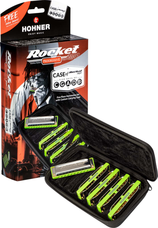 Hohner Rocket Amp Pro Pack 5-piece Harmonica Set - Keys of C, G, A, D, B Flat -NEW