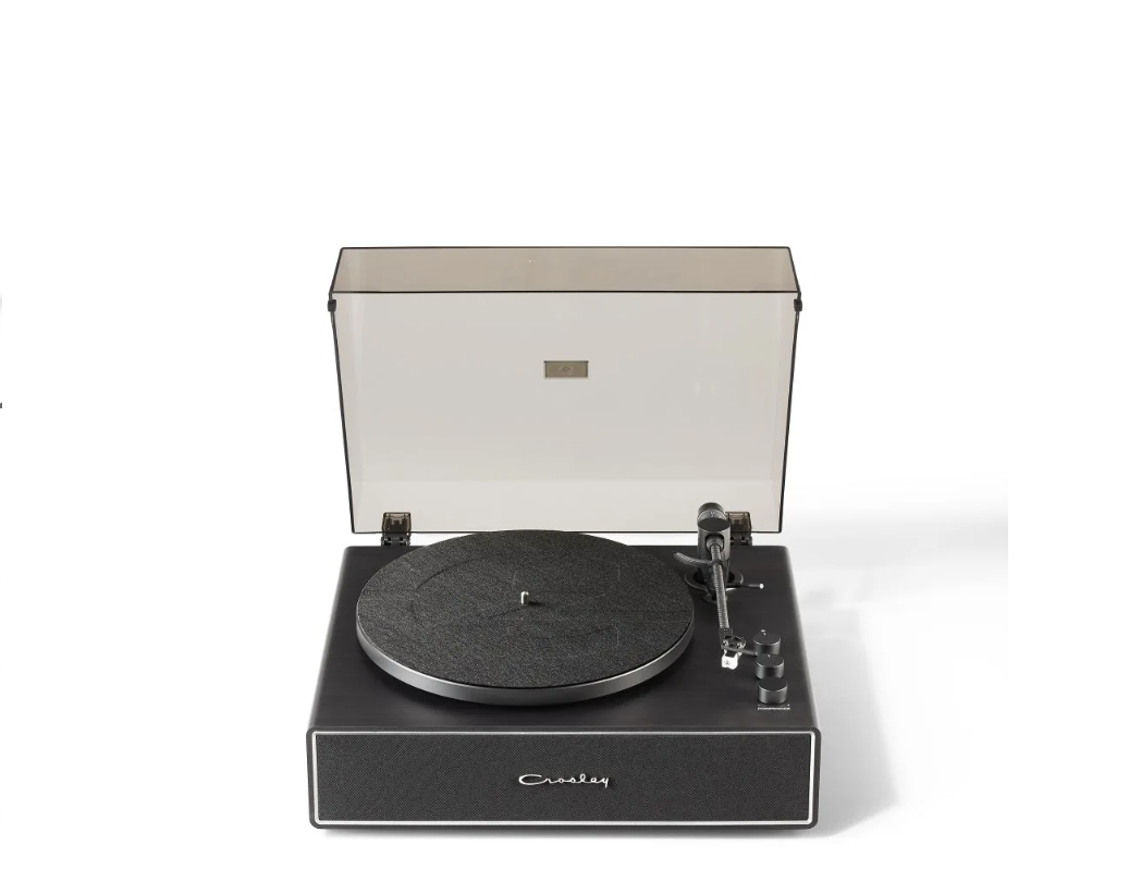 Crosley CR6046A Stave Bluetooth Turntable with Built-in Speakers, Black-NEW