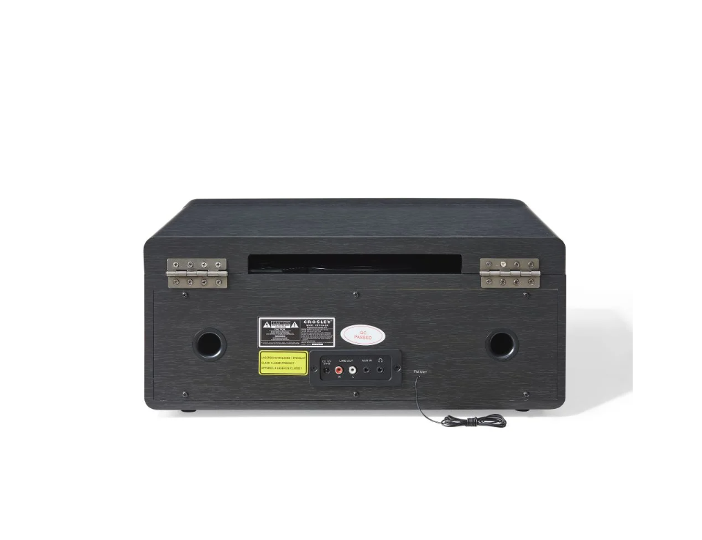 Crosley CR7016A Rhapsody 3-Speed Turntable AM/FM Radio CD Player - Black -NEW