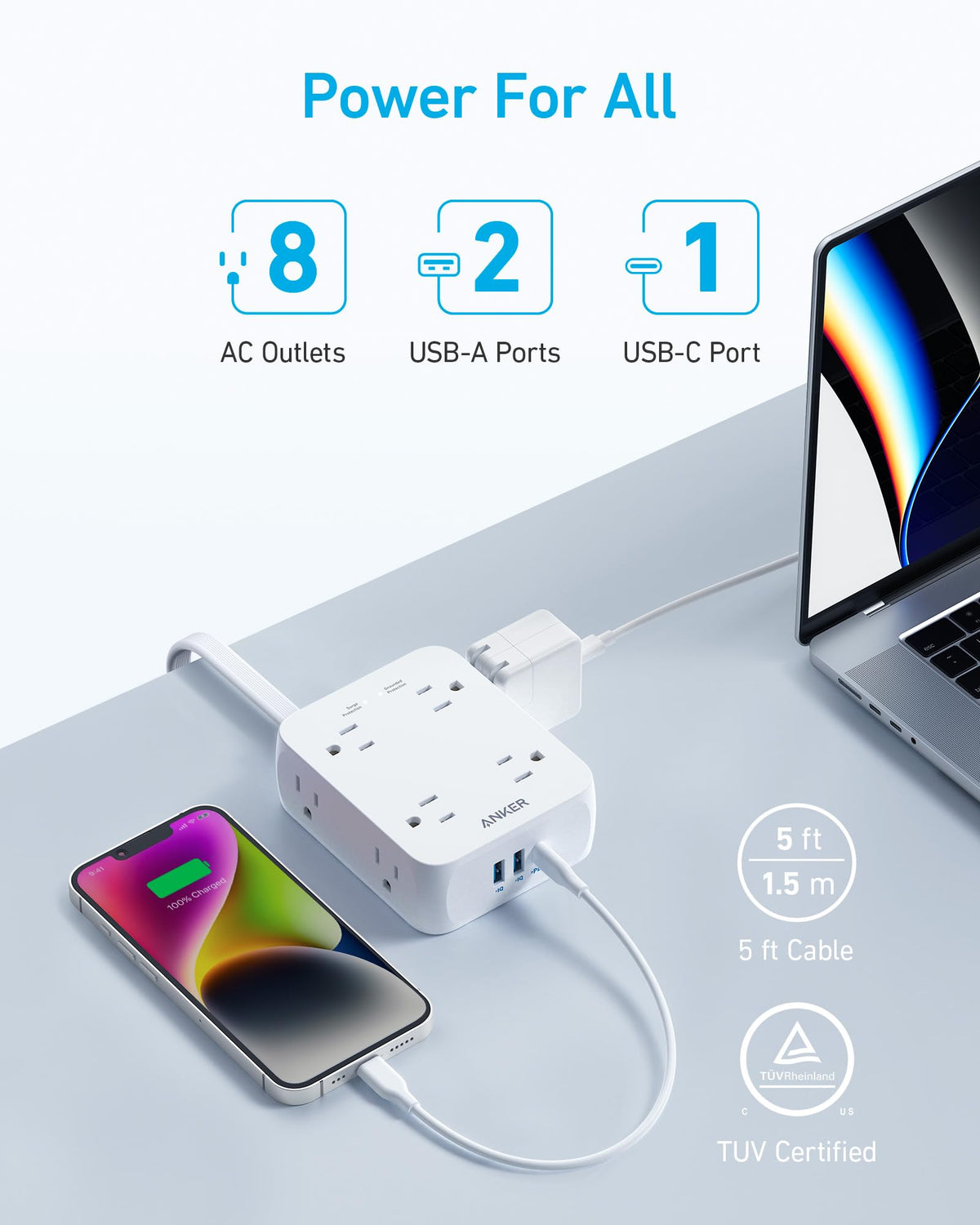 USB Power Strip 11-in-1 Power Strip Anker 341