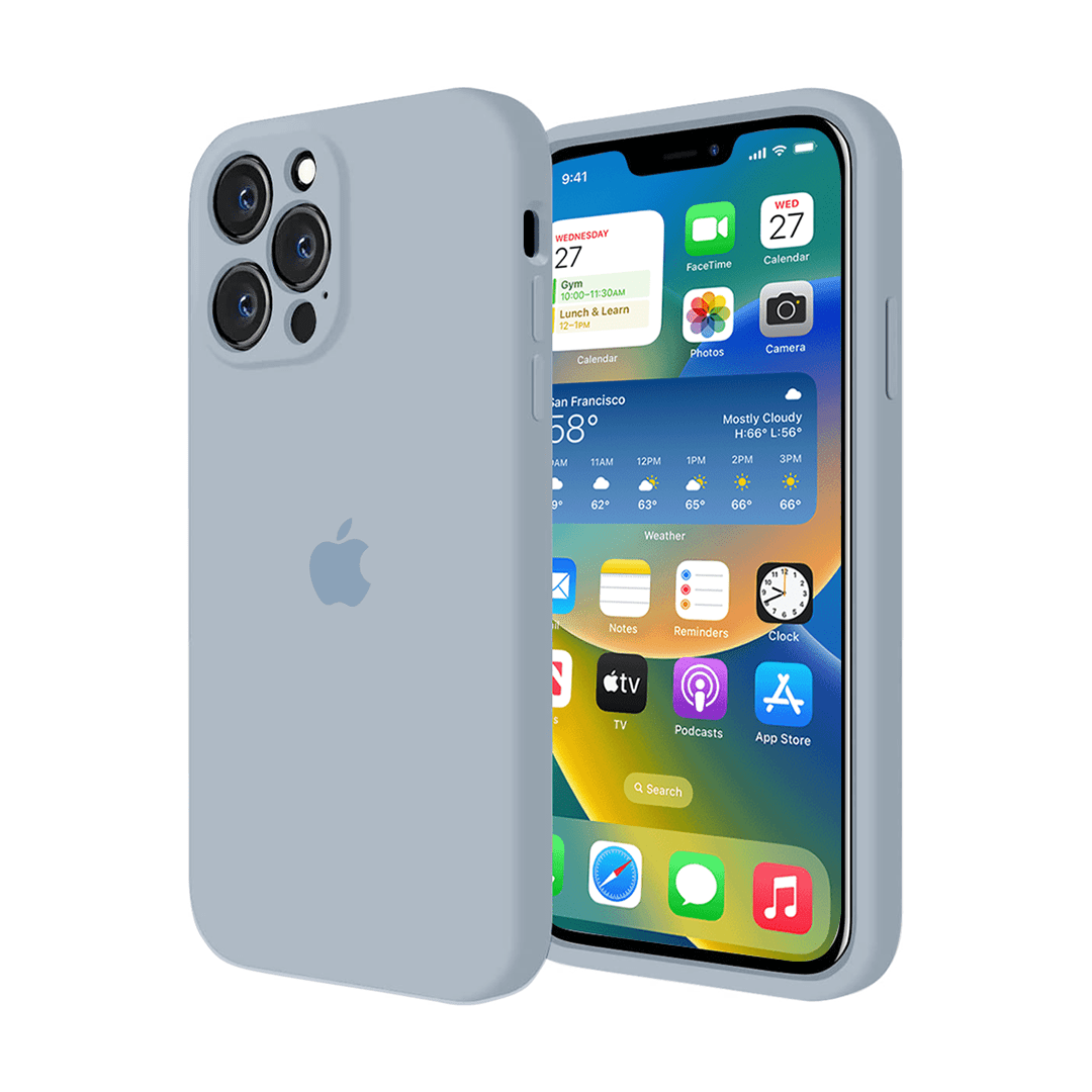 iPhone Camera Protection Grey Blue Silicone Case Apple iPhones