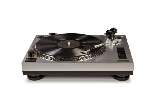 Crosley C100 2-Speed Pro Series Turntable Record Player - Silver-NEW