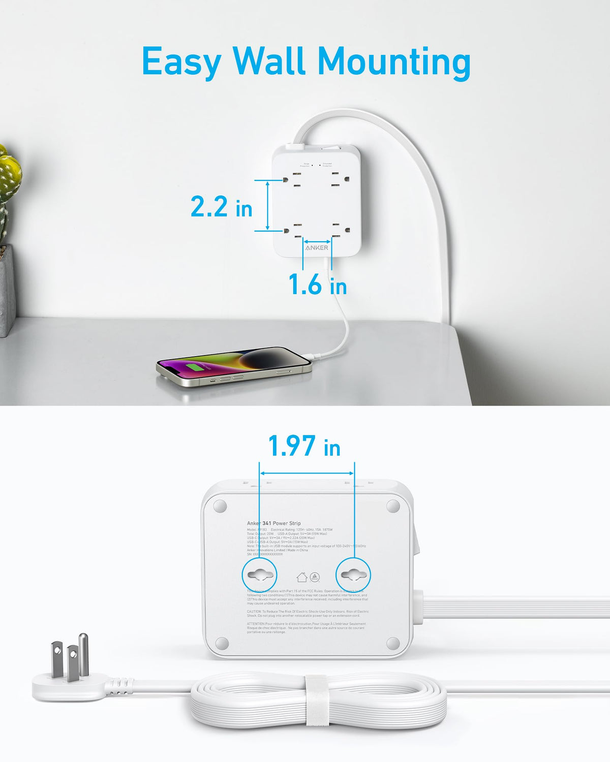 USB Power Strip 11-in-1 Power Strip Anker 341
