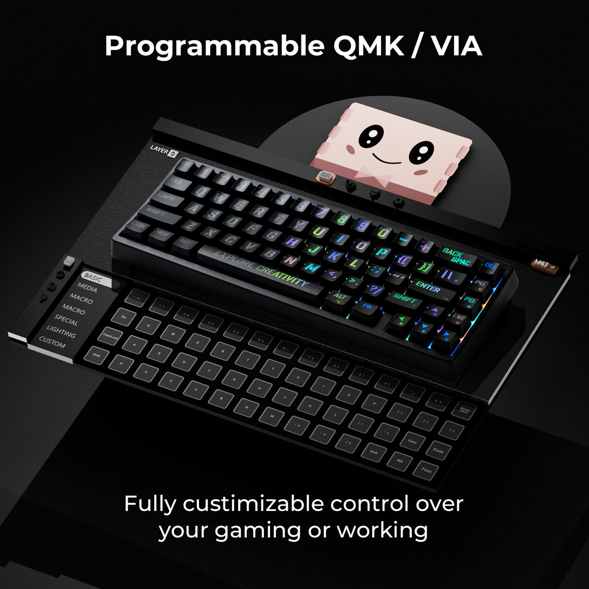 XVX Ice Switch Tri-Mode 67-Key Mechanical Keyboard XVX