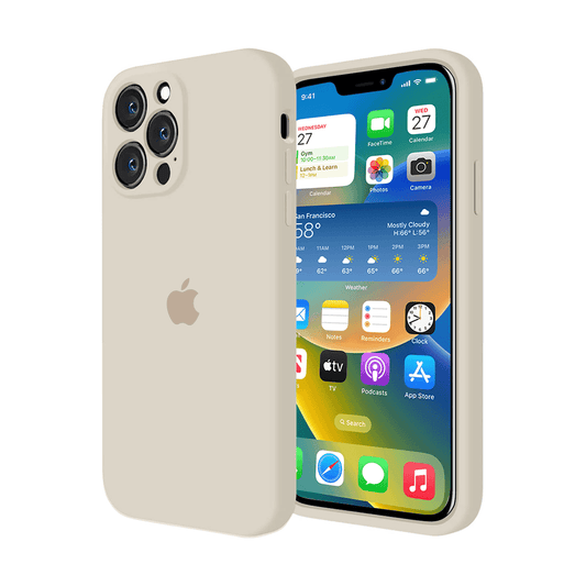 iPhone Camera Protection Silicone Case Antique White Full Body Cover Apple