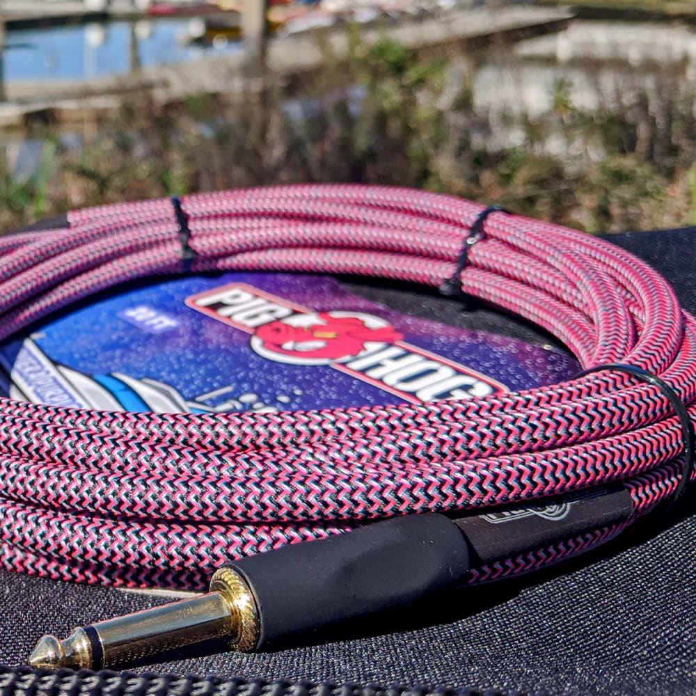 2 Pack Pig Hog PCH20RPPR 20-Foot Riviera Purple Instrument Vintage Cable 1/4"-1/4" Right Angle Connectors -NEW
