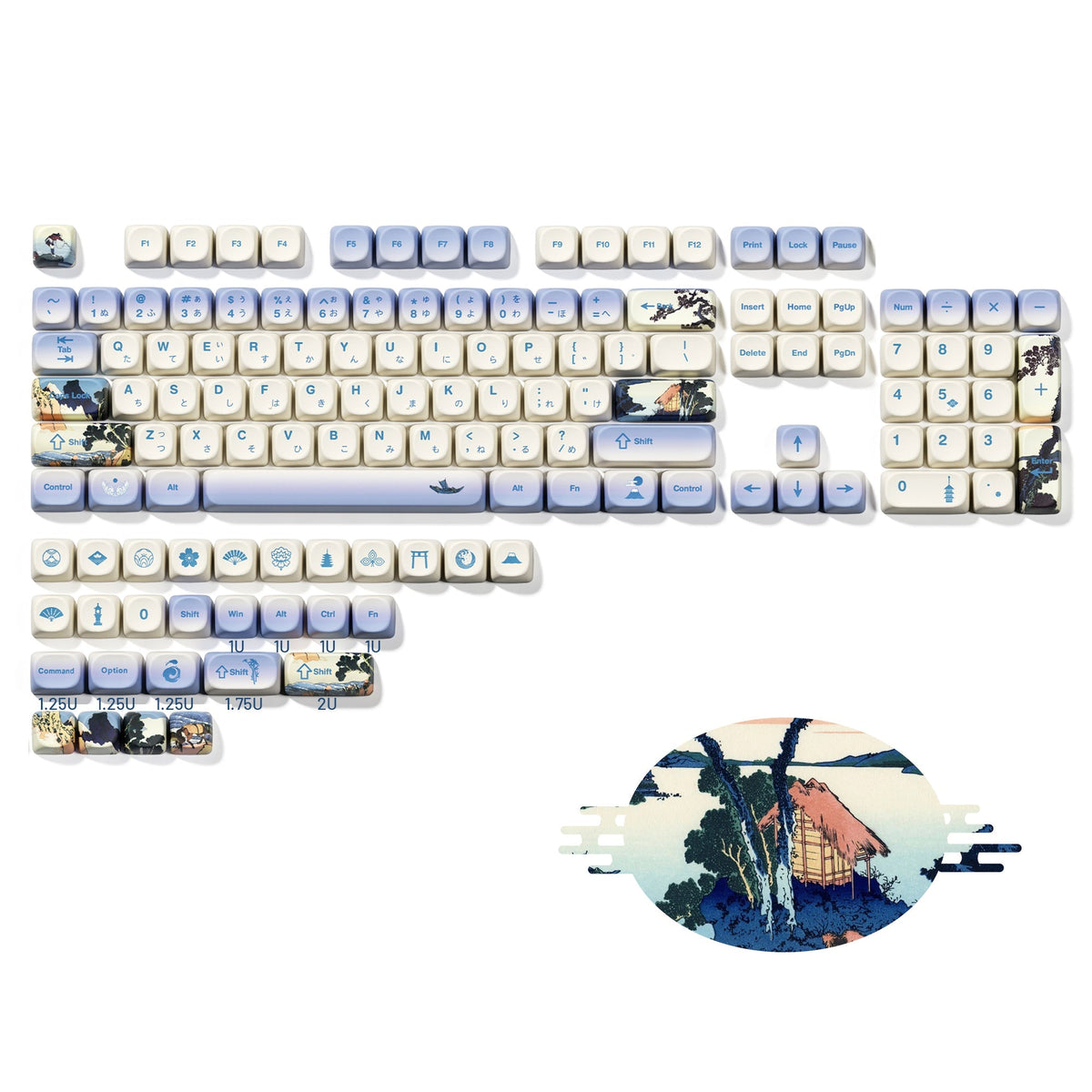 XVX U-kiyoe Fugaku Series Glaze Textured MOA Profile Keycap Set