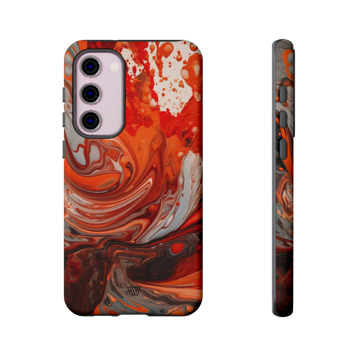White Fire Paint Swirl Tough Phone Case