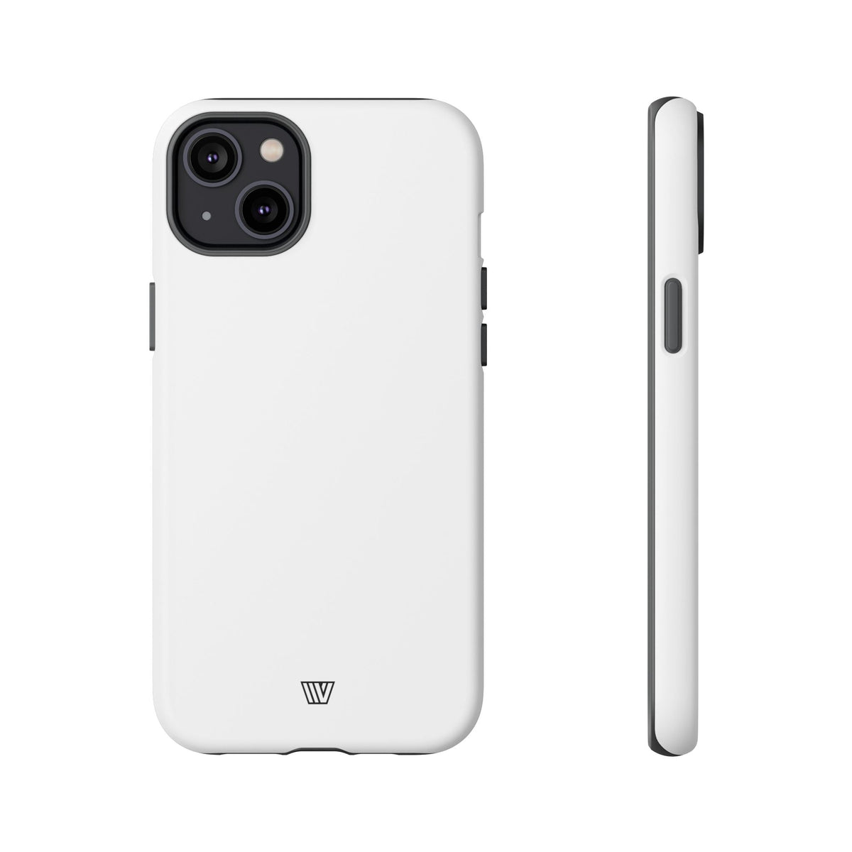 All White Tough Phone Case Protective Dual-Layer Polycarbonate Shell
