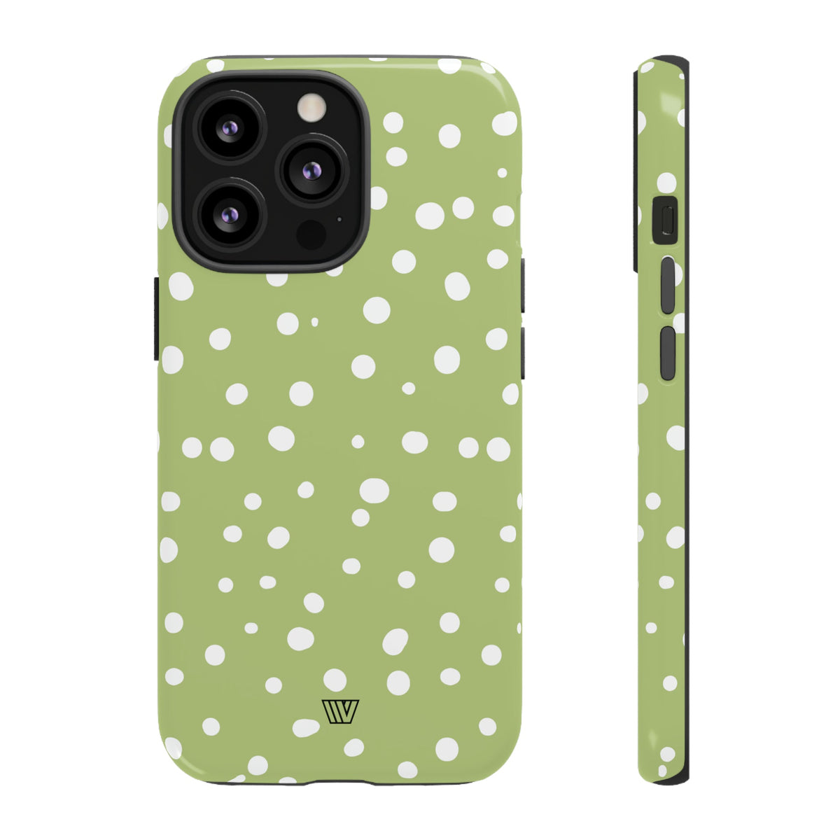 Tough Phone Case Dual-Layer Protection PALE OLIVE DOTS