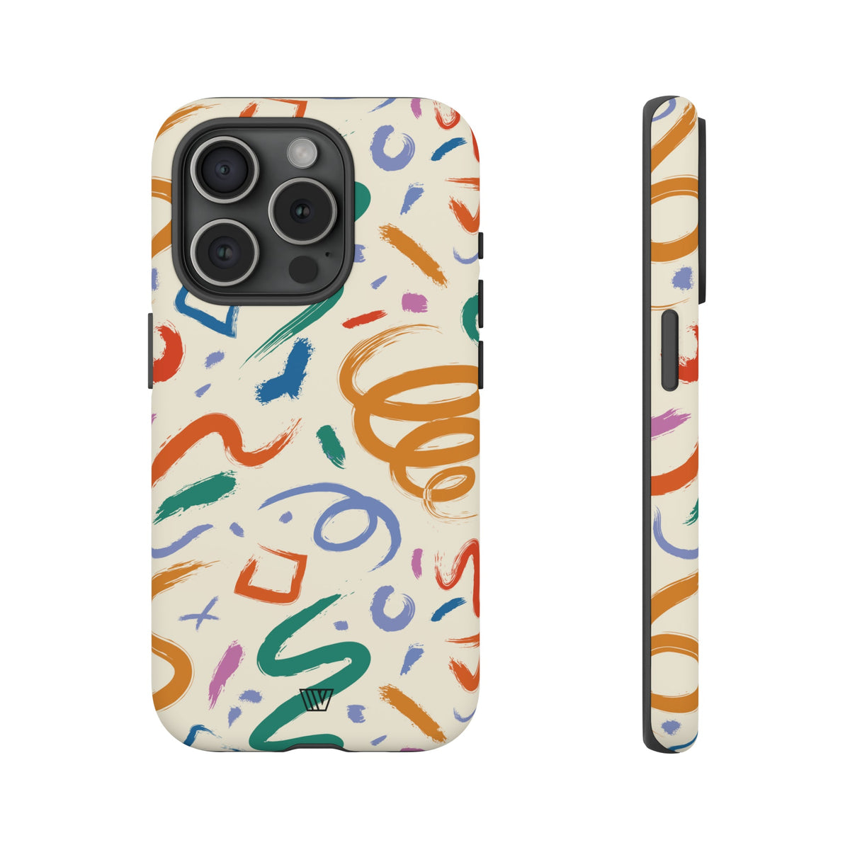 Doodle Brush Strokes Tough Phone Case