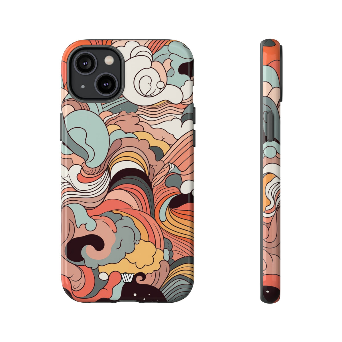 Abstract Doodle Clouds Tough Phone Case