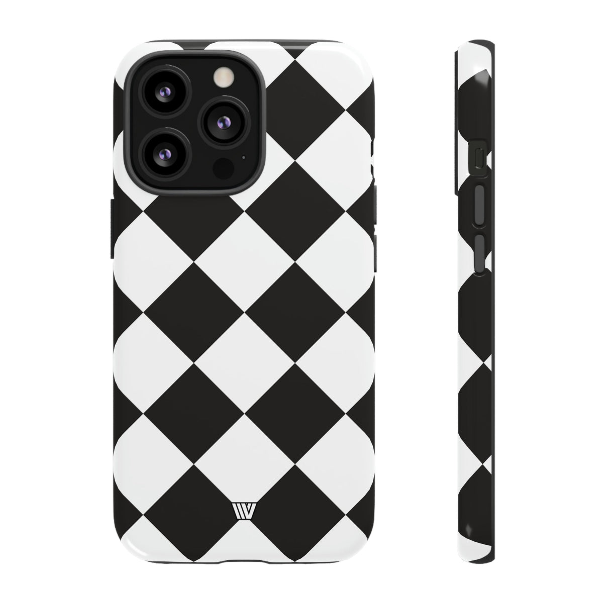 Black & White Diamond Tough Phone Case Dual-layer Protection