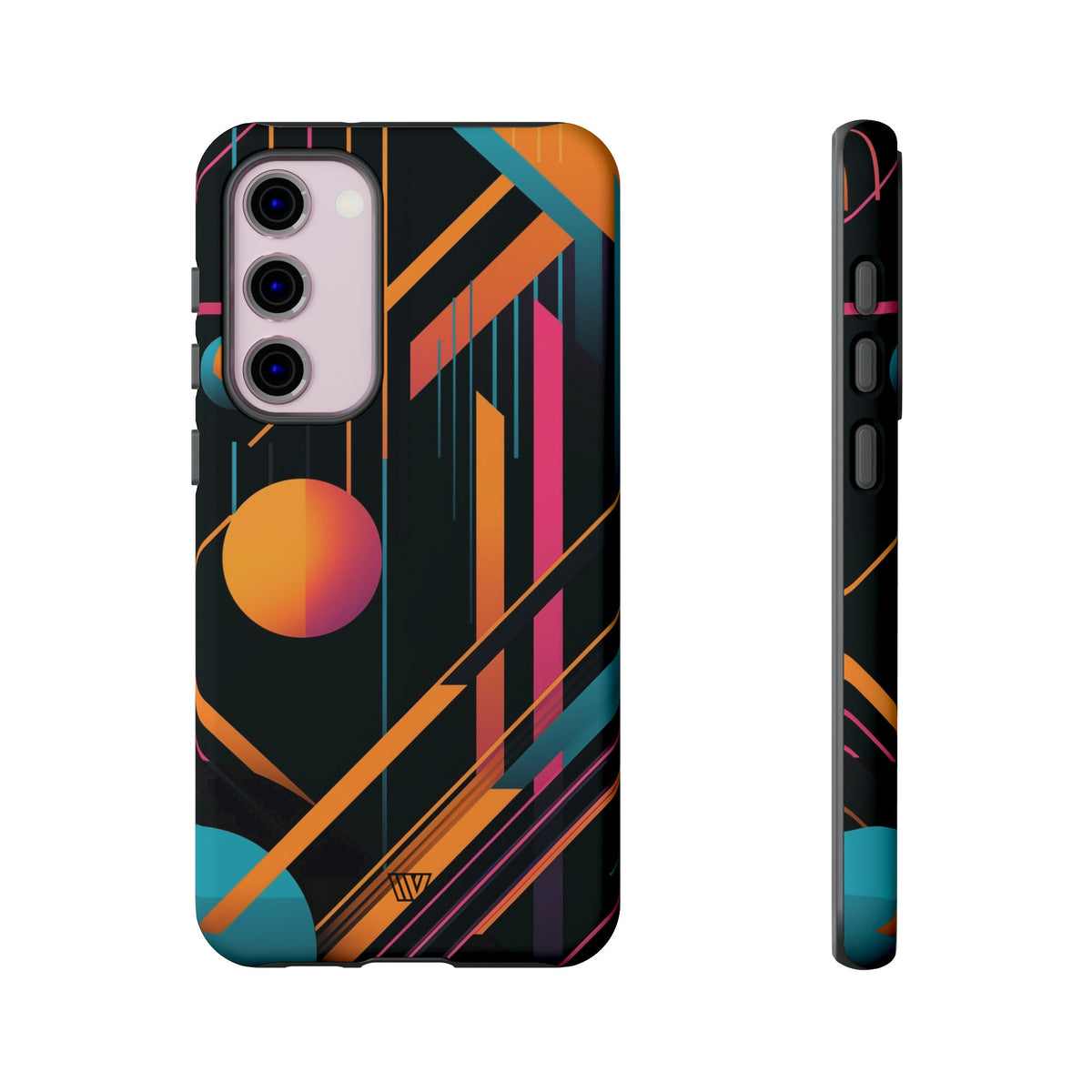 Tough Phone Case Dual-Layer Impact Resistant BOLD RETRO LINES