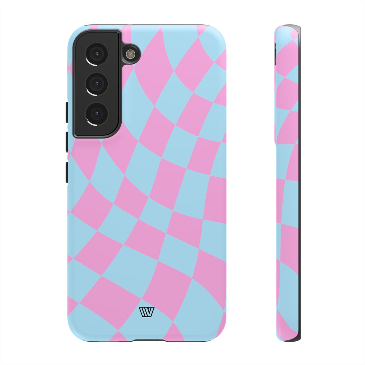 Blue Pink Curvy Checkerboard Tough Phone Case Trovvve