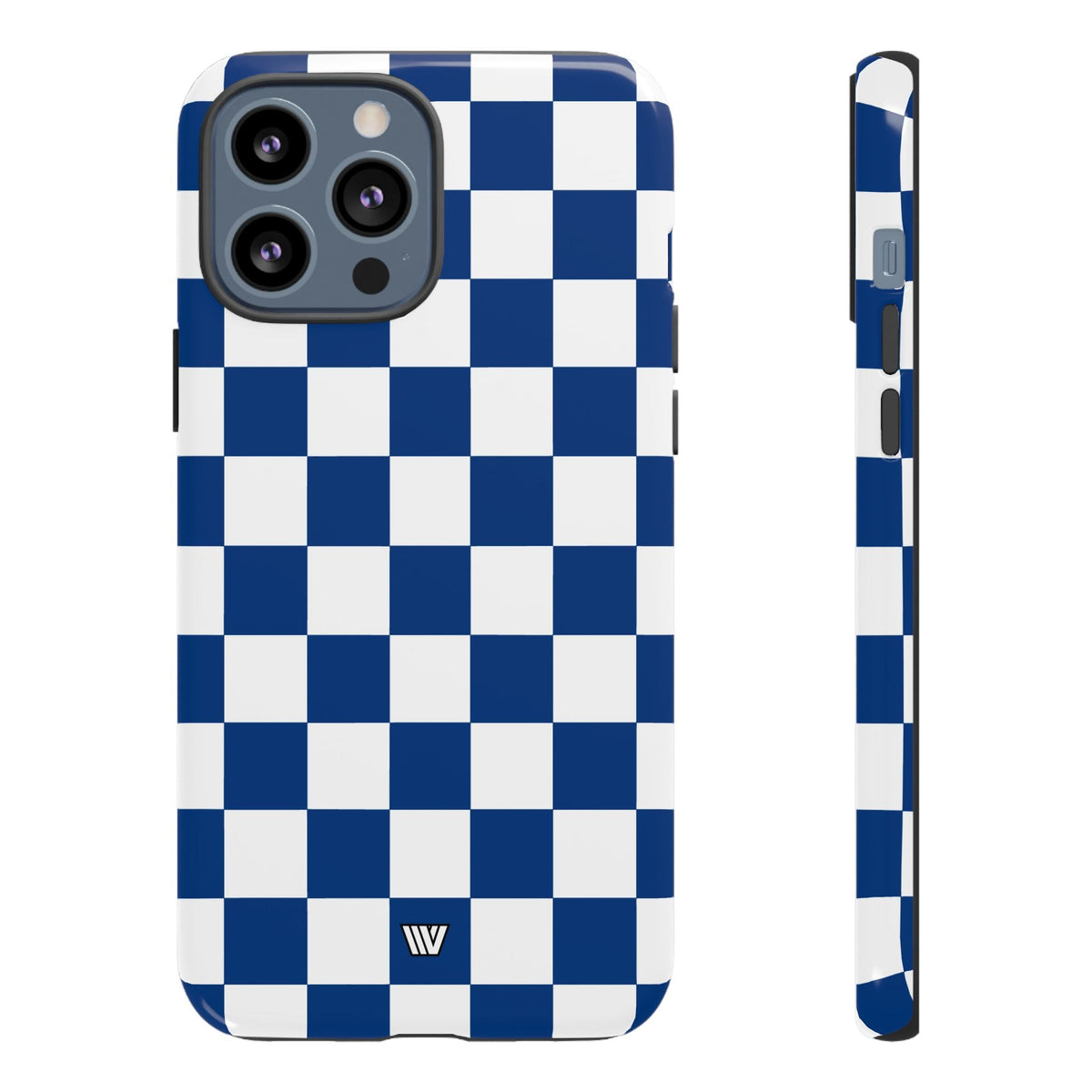 Blue White Checkerboard Tough Phone Case