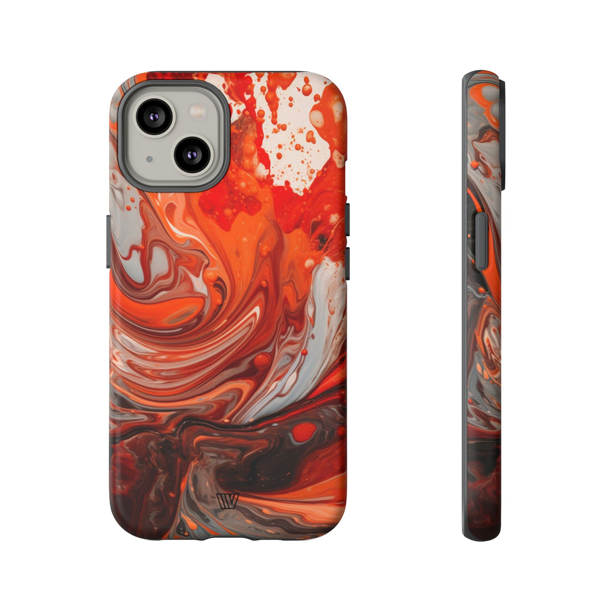 White Fire Paint Swirl Tough Phone Case