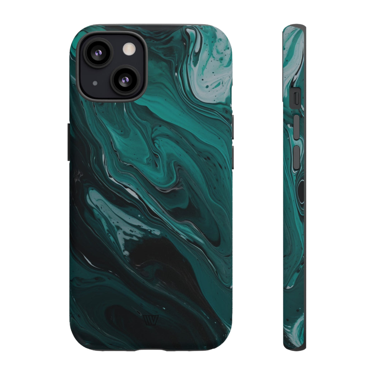 Teal Paint Swirl Tough Phone Case
