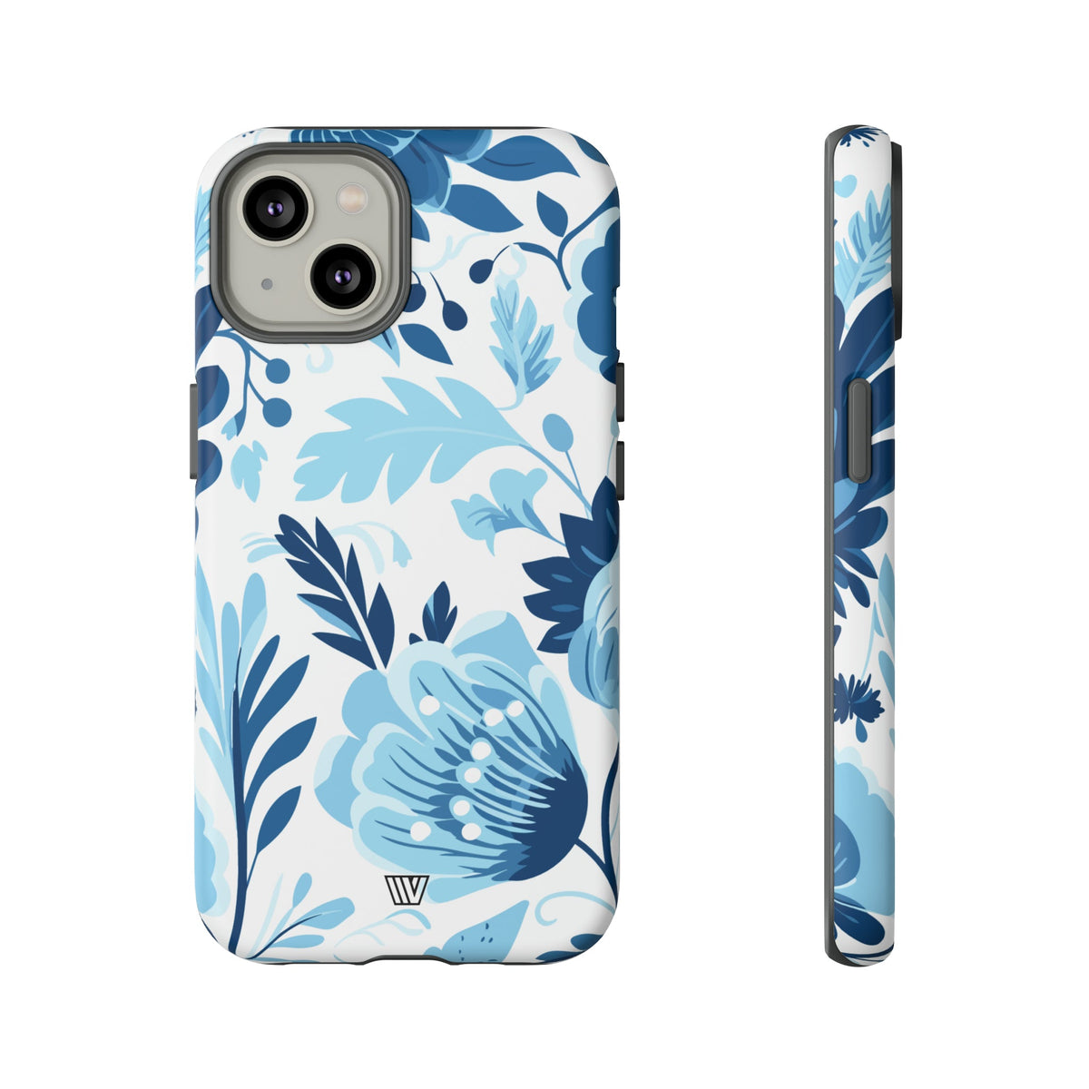 Blue White Flowers Tough Phone Case