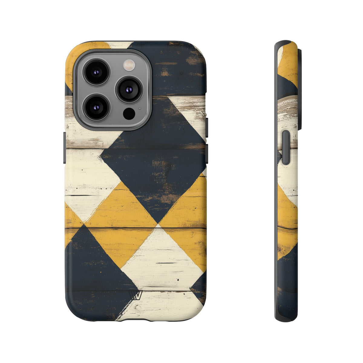 Tough Phone Case Dual-Layer Protection Farmhouse Wood