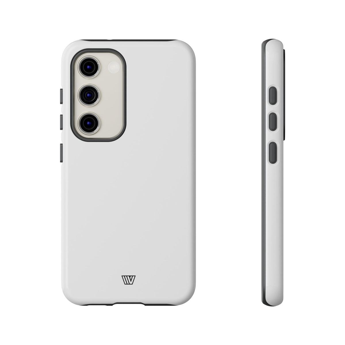 All White Tough Phone Case Protective Dual-Layer Polycarbonate Shell