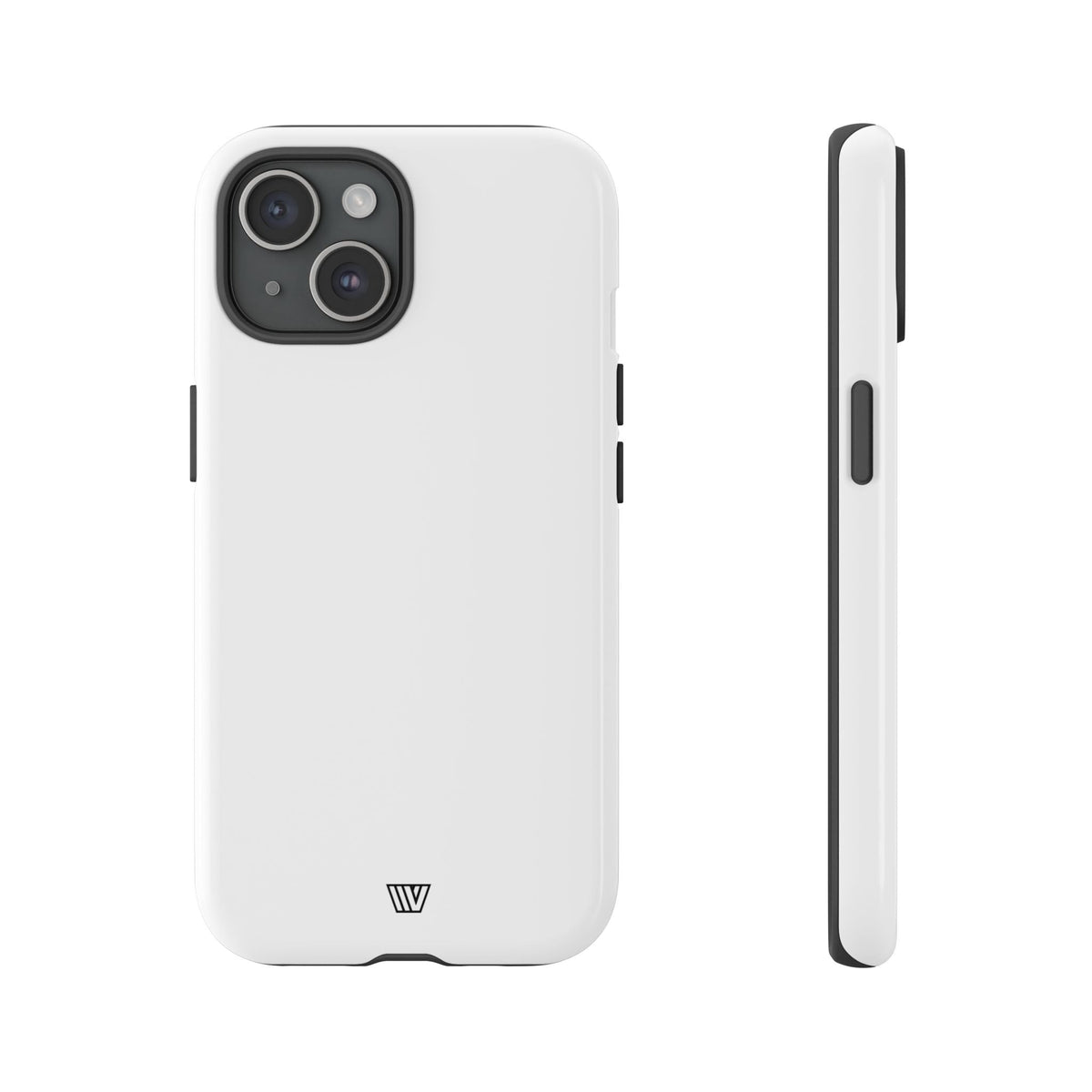 All White Tough Phone Case Protective Dual-Layer Polycarbonate Shell