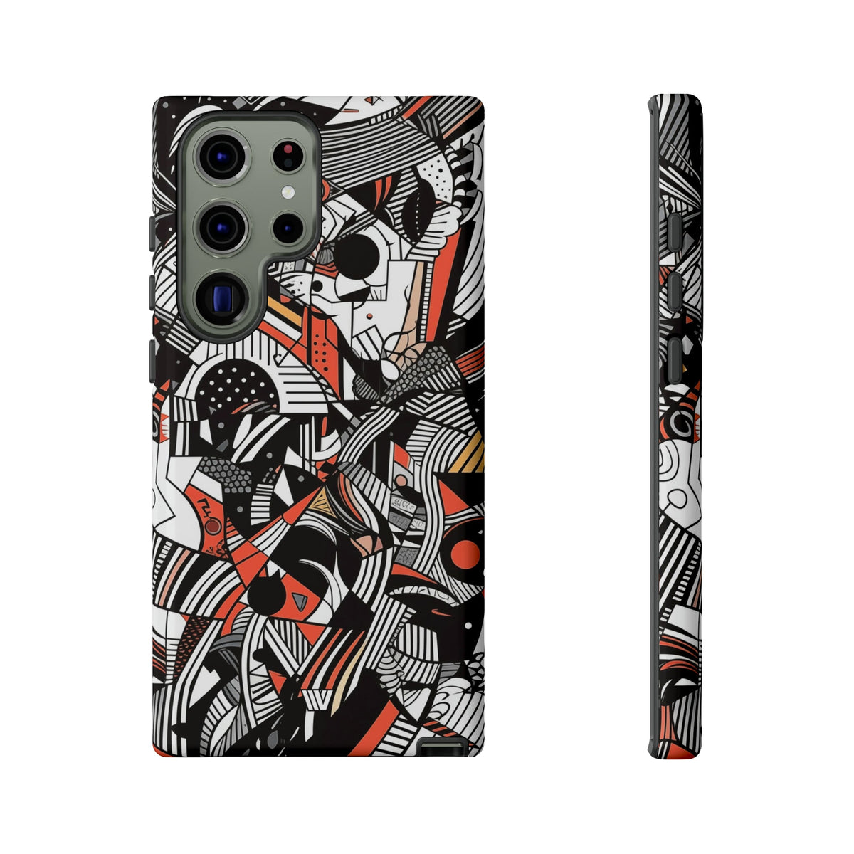 Abstract Doodle Tough Phone Case Dual-Layer Protection