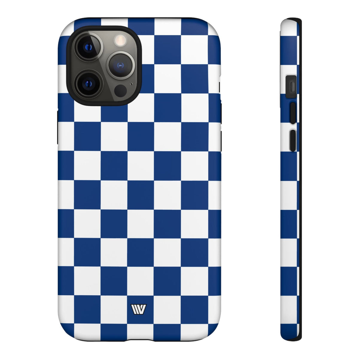 Blue White Checkerboard Tough Phone Case