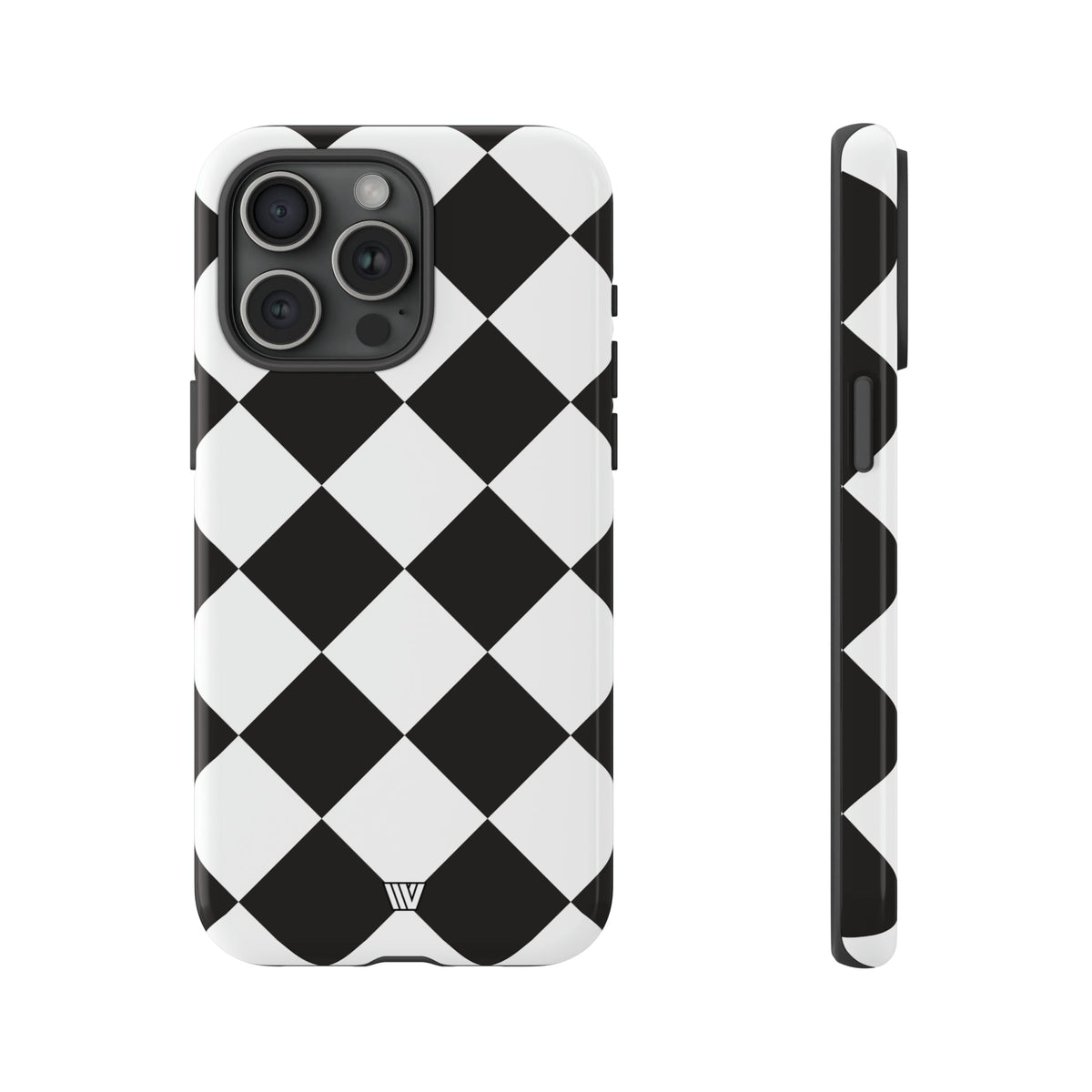 Black & White Diamond Tough Phone Case Dual-layer Protection