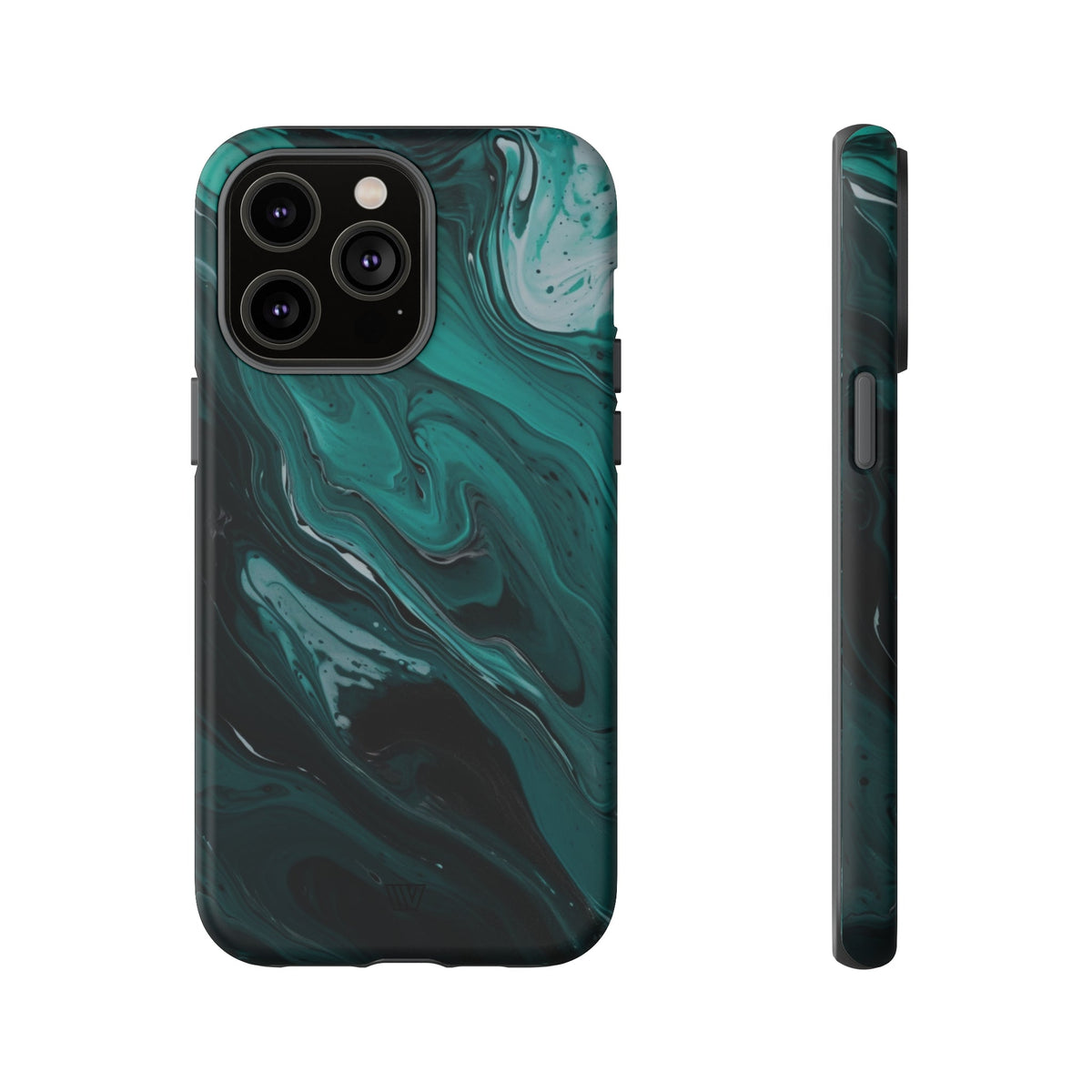 Teal Paint Swirl Tough Phone Case