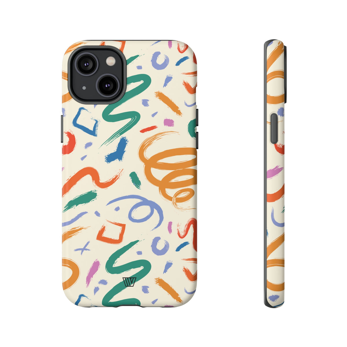 Doodle Brush Strokes Tough Phone Case