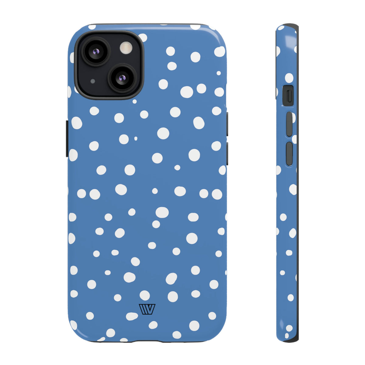 Dusty Blue Dots Tough Phone Case Dual-Layer Protection